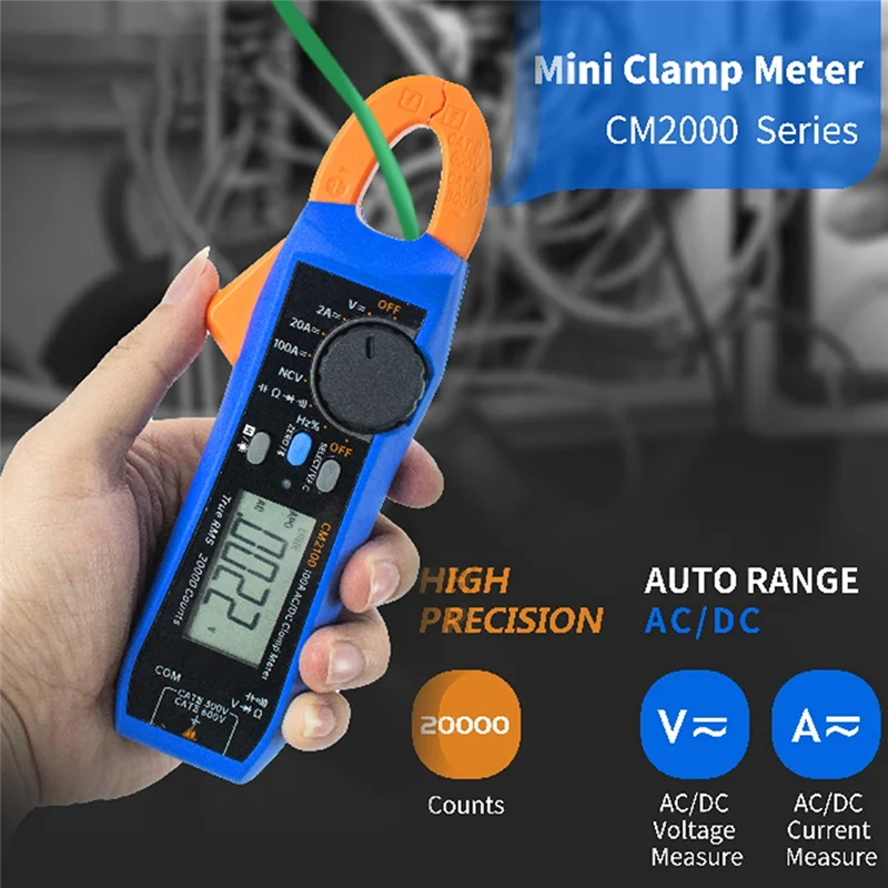 CM2100 Digital Electrical Tester Multimeter 100Amp 600V Smart AC/DC Clamp Meter Easy To Use
CM2100 Digital Electrical Tester Multimeter 100Amp 600V Smart AC/DC Clamp Meter Easy To Use