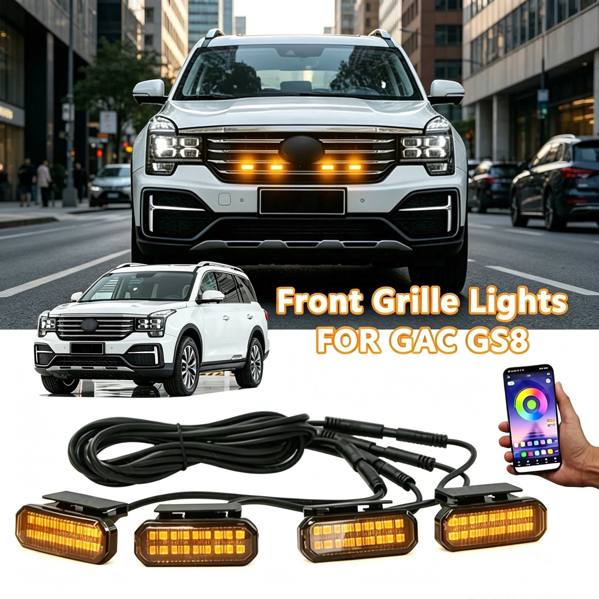 FOR GAC GS8 LED Car Lights Front Grille LED Light Safety Warning Light Harness Car Accessories LED Signal Lamps
FOR GAC GS8 LED Car Lights Front Grille LED Light Safety Warning Light Harness Car Accessories LED Signal Lamps