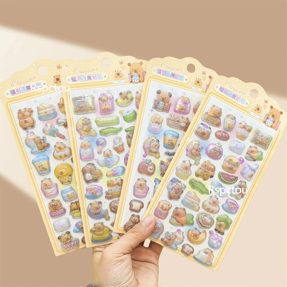 4pcs Funny Capybara Laser Bubble Stickers Cute Animal Handmade DIY Suitcase Cartoon Decoration 3D Relief Sticker Reward Toy Gift
4pcs Funny Capybara Laser Bubble Stickers Cute Animal Handmade DIY Suitcase Cartoon Decoration 3D Relief Sticker Reward Toy Gift