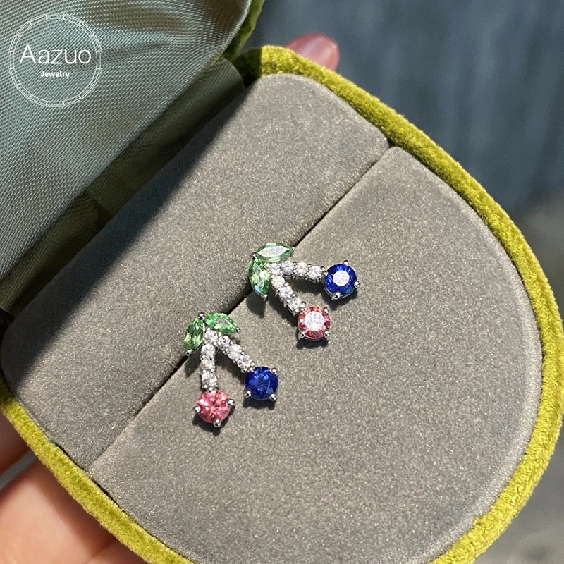 Aazuo Real Jewelry 18K White Gold Natrual Sapphires Real Diamonds Lovely MINI Stud Earring Gifted For Kids and Girls Birthday
Aazuo Real Jewelry 18K White Gold Natrual Sapphires Real Diamonds Lovely MINI Stud Earring Gifted For Kids and Girls Birthday