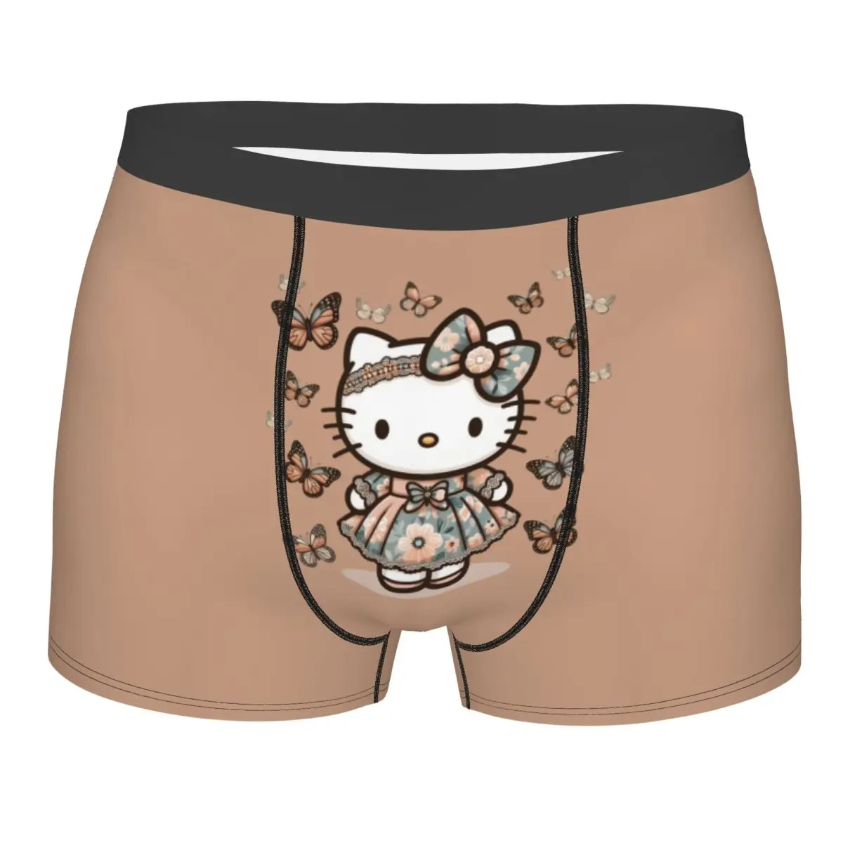 Мужские шорты-боксеры с рисунком кота Hello Kitty для мужчин, нижнее белье с 3D принтом, трусы, эластичные трусы
Мужские шорты-боксеры с рисунком кота Hello Kitty для мужчин, нижнее белье с 3D принтом, трусы, эластичные трусы