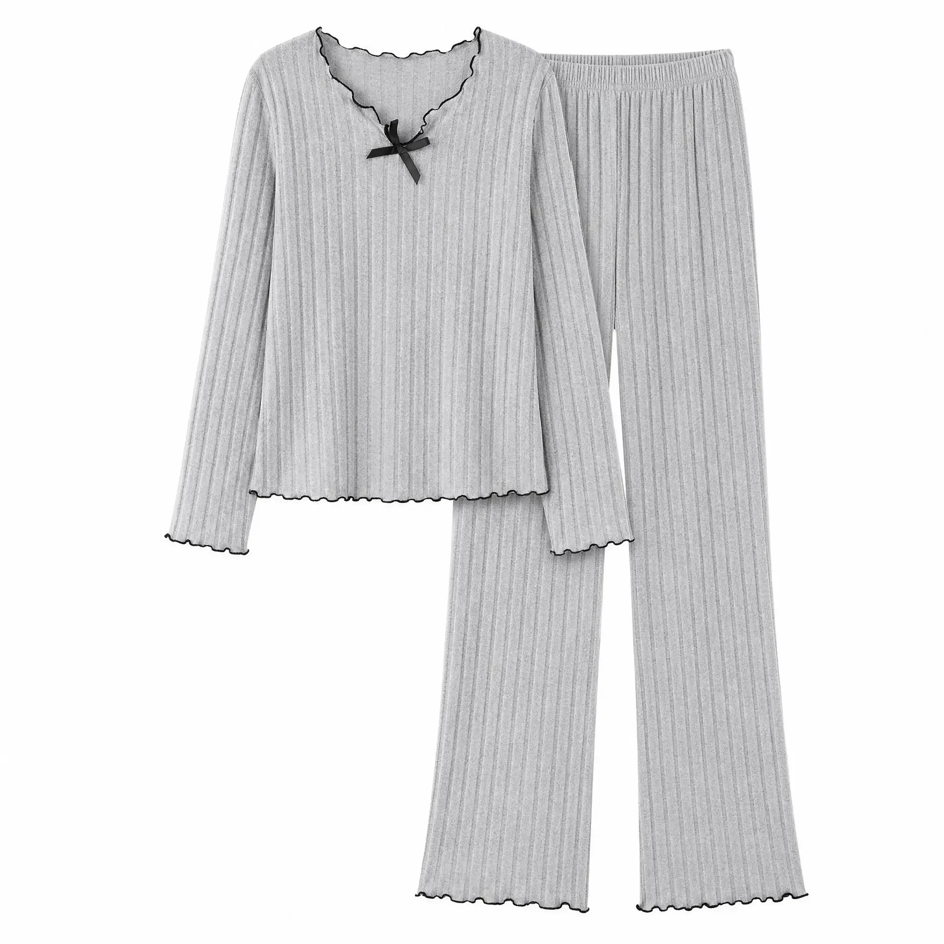 Women's Pajamas Ins Style Long-Sleeve Long-Pants Two-Piece Set Spring Light Gray Pure Desire Style Lace Bow Home Wear Set
Women's Pajamas Ins Style Long-Sleeve Long-Pants Two-Piece Set Spring Light Gray Pure Desire Style Lace Bow Home Wear Set