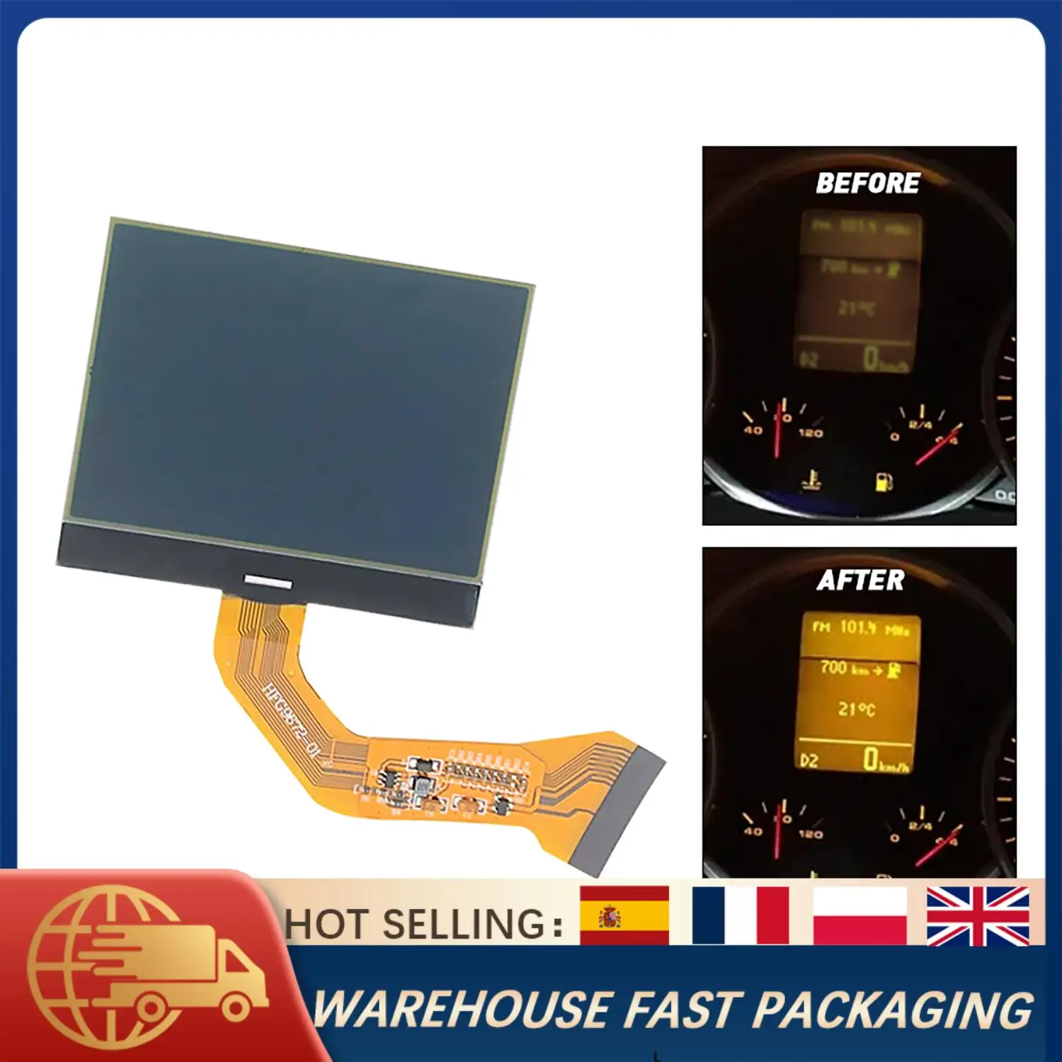 Dashboard Monochrome LCD Screen Replacement For VW Touareg Porsche Cayenne 2002-2010 Pixel Repair 7L6920970R Instrument Cluster
Dashboard Monochrome LCD Screen Replacement For VW Touareg Porsche Cayenne 2002-2010 Pixel Repair 7L6920970R Instrument Cluster