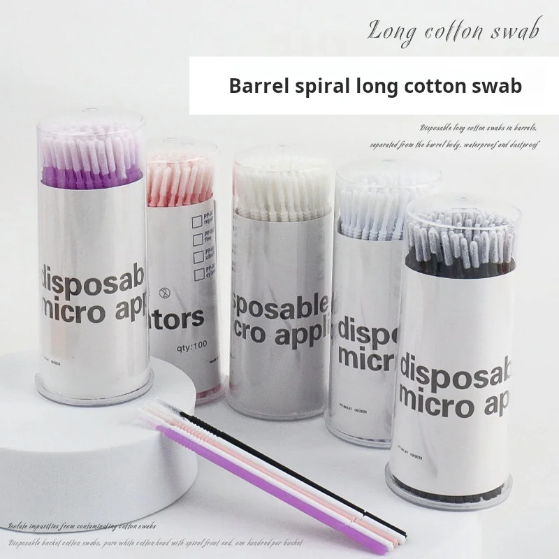 Makeup grafting eyelash disposable removal cotton swab barrel spiral long cotton swab 100/barrel eyelash miniature brush
Makeup grafting eyelash disposable removal cotton swab barrel spiral long cotton swab 100/barrel eyelash miniature brush