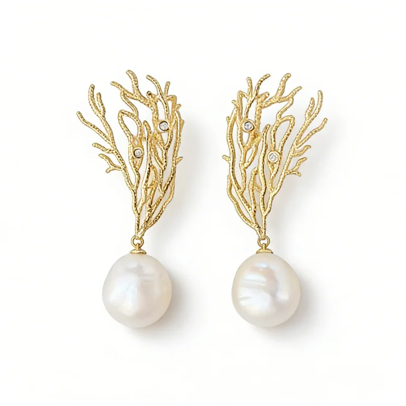 Серьги с позолоченным коралловым узором 18 карат, инкрустированные натуральным пресноводным жемчугом в стиле барокко, модные креативные серьги из стерлингового серебра 925 пробы
Серьги с позолоченным коралловым узором 18 карат, инкрустированные натуральным пресноводным жемчугом в стиле барокко, модные креативные серьги из стерлингового серебра 925 пробы