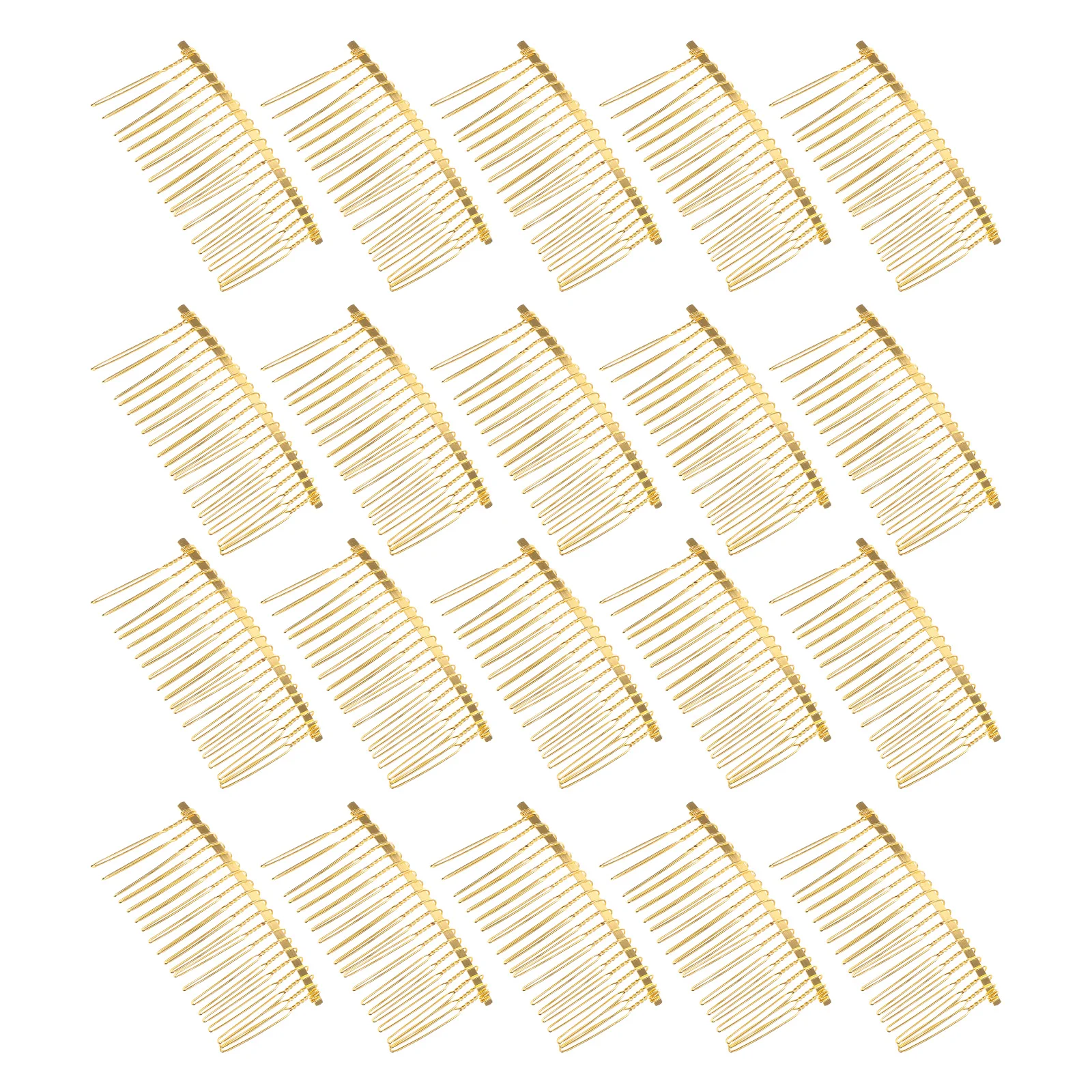 20 Pcs Gold 20 Teeth Twist Iron Combs Hair Accessories Durable Precision Design Portable Insert Comfortable Use Bridesmaid Side
20 Pcs Gold 20 Teeth Twist Iron Combs Hair Accessories Durable Precision Design Portable Insert Comfortable Use Bridesmaid Side