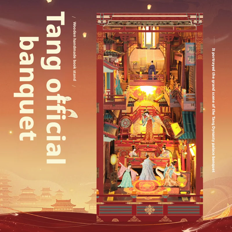 OUZEY 3D Tang Dynasty Palace Book Nook DIY Kit - Chinese Imperial Banquet Scene, Wooden Model Assembly, Cultural Creative Gift
OUZEY 3D Tang Dynasty Palace Book Nook DIY Kit - Chinese Imperial Banquet Scene, Wooden Model Assembly, Cultural Creative Gift