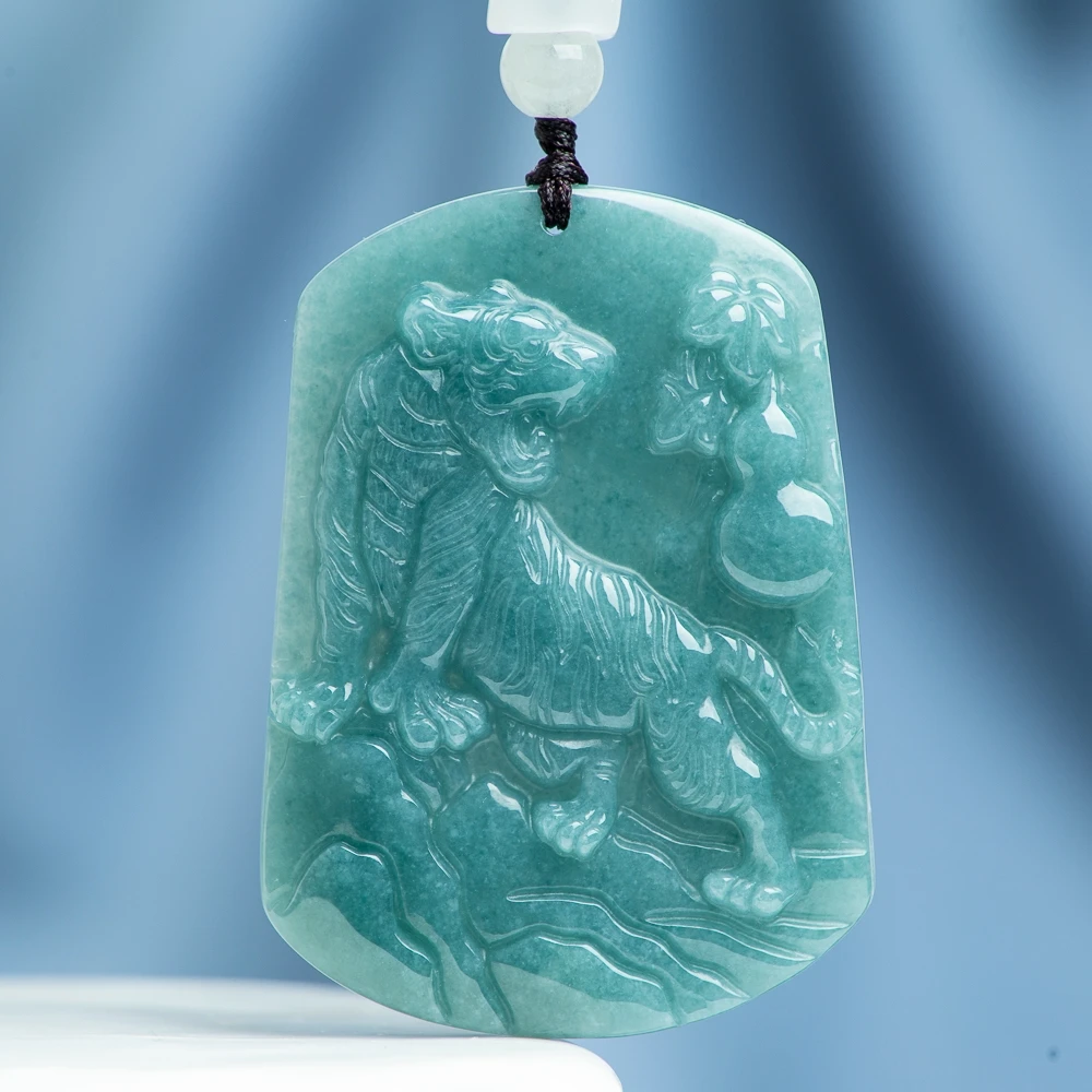 TIMESWIND Men Natural A-type Jade Blue Zodiac Tiger Roaring Mountain Forest Pendant Necklace with Certificate
TIMESWIND Men Natural A-type Jade Blue Zodiac Tiger Roaring Mountain Forest Pendant Necklace with Certificate