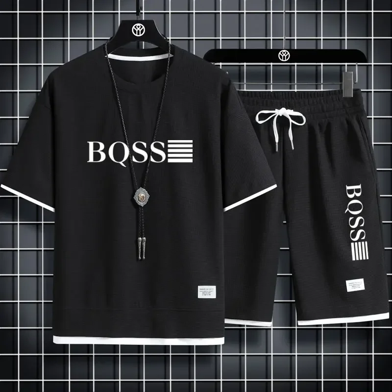 2025 Men's Summer waffle Set, Casual T-shirt and Shorts set, men's sportswear, solid color garter, loose set in size 3XL
2025 Men's Summer waffle Set, Casual T-shirt and Shorts set, men's sportswear, solid color garter, loose set in size 3XL