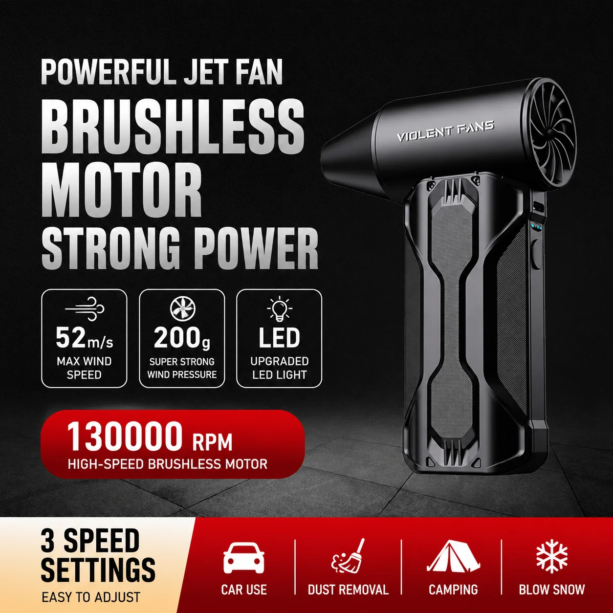 Powerful Air Blower 130000Rpm 4 Gear Adjustable Turbo Jet Blower With Led Light Battery Display Cordless Compressed Air Duster
Powerful Air Blower 130000Rpm 4 Gear Adjustable Turbo Jet Blower With Led Light Battery Display Cordless Compressed Air Duster
