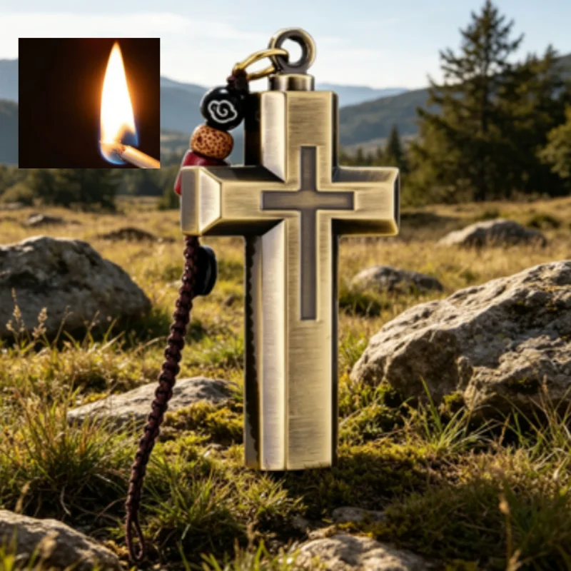 Cross Shape Metal Lighter with Necklace Windproof Outdoor Survival Kerosenes Fire Starter Portable for Men's Collection
Cross Shape Metal Lighter with Necklace Windproof Outdoor Survival Kerosenes Fire Starter Portable for Men's Collection