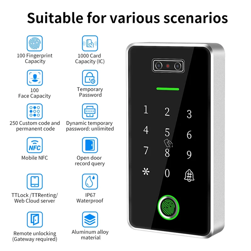 Tongtong TTLOCK Facial Fingerprint Waterproof Access Control Electric Bolt Lock Magnetic Lock-TCE
Tongtong TTLOCK Facial Fingerprint Waterproof Access Control Electric Bolt Lock Magnetic Lock-TCE