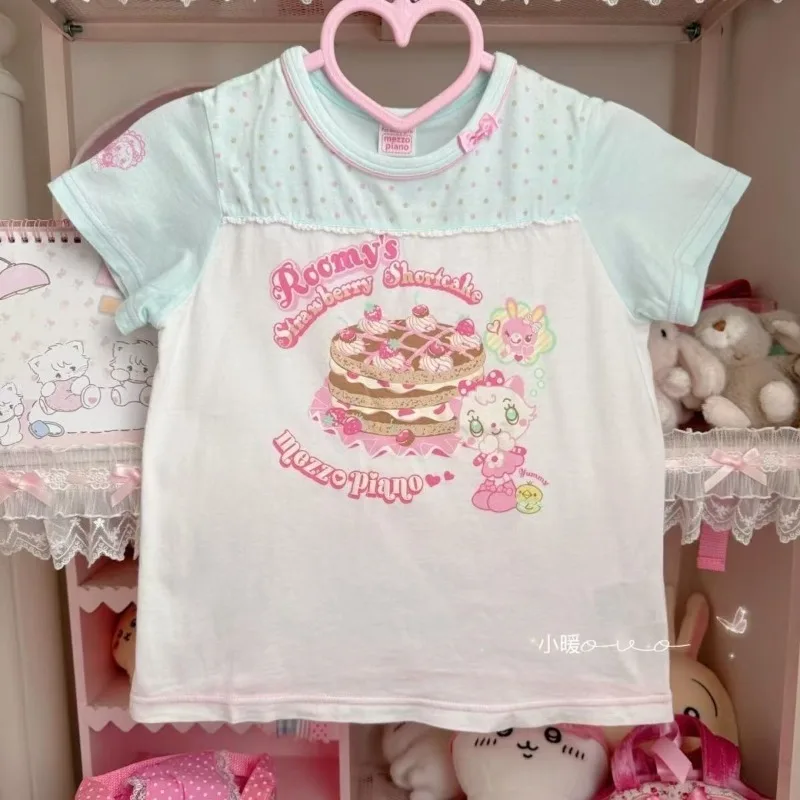 Summer Japanese Kawaii Cartoon Printing Tops Women Haraiuku Wave Point Patchwork short-sleeved T-shirt Y2k subculture Cute Tees
Summer Japanese Kawaii Cartoon Printing Tops Women Haraiuku Wave Point Patchwork short-sleeved T-shirt Y2k subculture Cute Tees