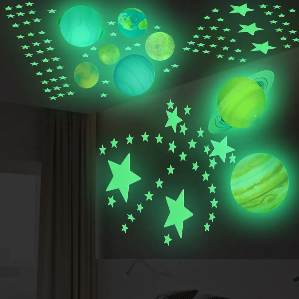 109 Pcs Luminous Wall Decals Glowing Sticker Fluorescent Planet Night Light Decor Home Gifts Kids Room Sleep Aid
109 Pcs Luminous Wall Decals Glowing Sticker Fluorescent Planet Night Light Decor Home Gifts Kids Room Sleep Aid