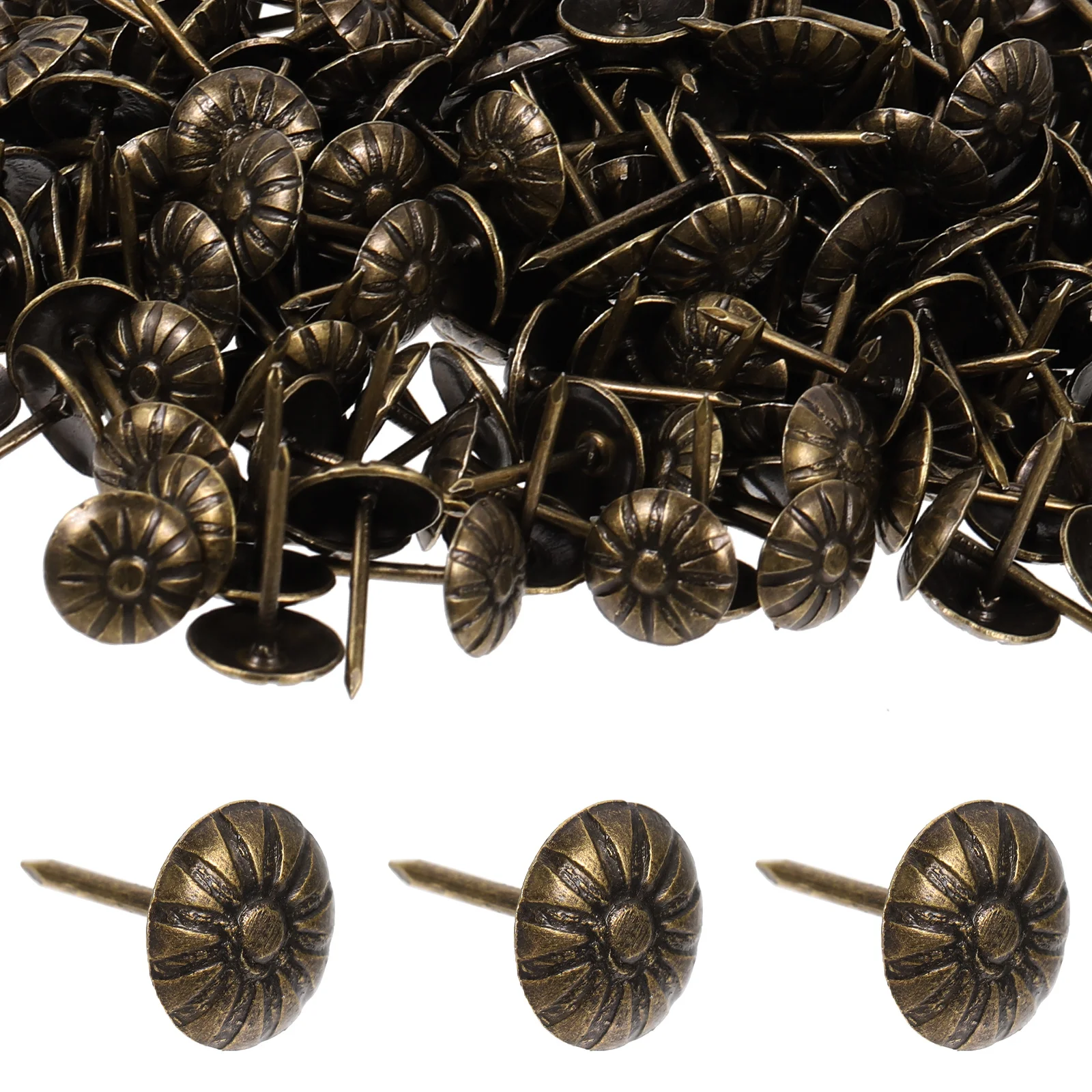 300pcs Retro Chrysanthemum Upholstery Nails Decorative Sofa Soft Bag Tacks Furniture Pins Vintage Iron Thumb Push DIY
300pcs Retro Chrysanthemum Upholstery Nails Decorative Sofa Soft Bag Tacks Furniture Pins Vintage Iron Thumb Push DIY