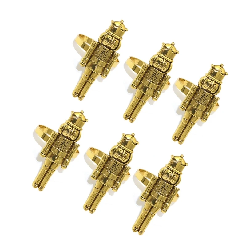 6pcs Christmas Napkin Rings Metal Nutcrackers Napkin Buckle Holder Table Decor
6pcs Christmas Napkin Rings Metal Nutcrackers Napkin Buckle Holder Table Decor
