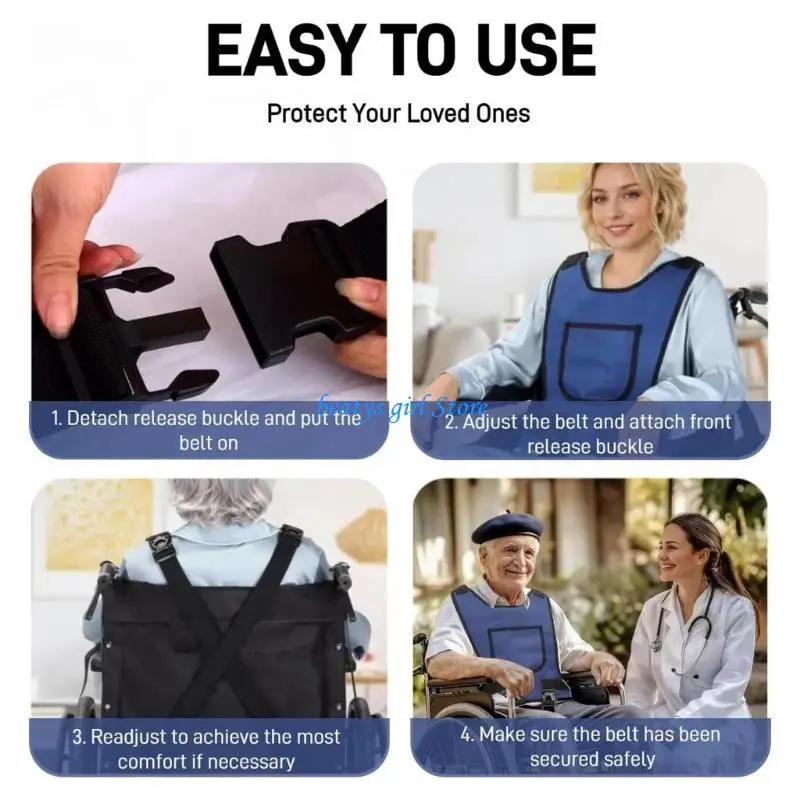 C7AB Portable Wheelchair Safety Belt Straps Harness Set Reinforced Fasteners For Stability On Slope Roads Disabled Adults Use
C7AB Portable Wheelchair Safety Belt Straps Harness Set Reinforced Fasteners For Stability On Slope Roads Disabled Adults Use