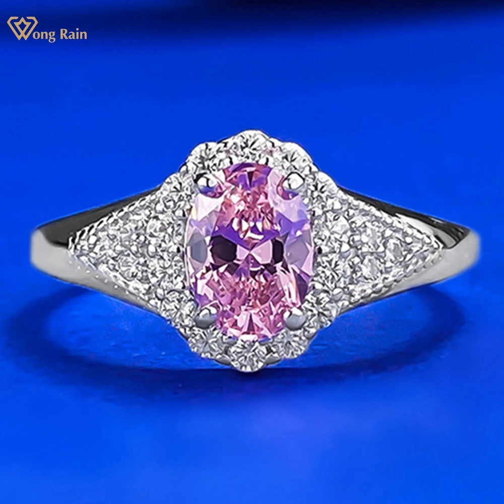 Wong Rain 100% 925 Sterling Silver Oval Cut 5*7 MM Lab Pink Sapphire High Carbon Diamond Gemstone Rings Fine Jewelry Wholesale
Wong Rain 100% 925 Sterling Silver Oval Cut 5*7 MM Lab Pink Sapphire High Carbon Diamond Gemstone Rings Fine Jewelry Wholesale