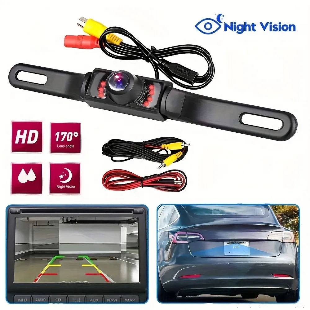 CMOS backup camera license plate reversing camera 8LED infrared rearview camera
CMOS backup camera license plate reversing camera 8LED infrared rearview camera
