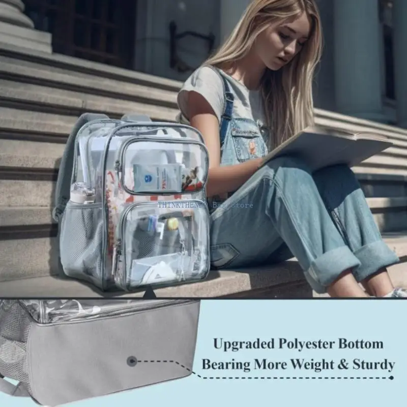340D Clear Backpack for Stadium Event Heavy Duty PVC Transparent Backpack Waterproof for Women Men Adult Concert Sports
340D Clear Backpack for Stadium Event Heavy Duty PVC Transparent Backpack Waterproof for Women Men Adult Concert Sports