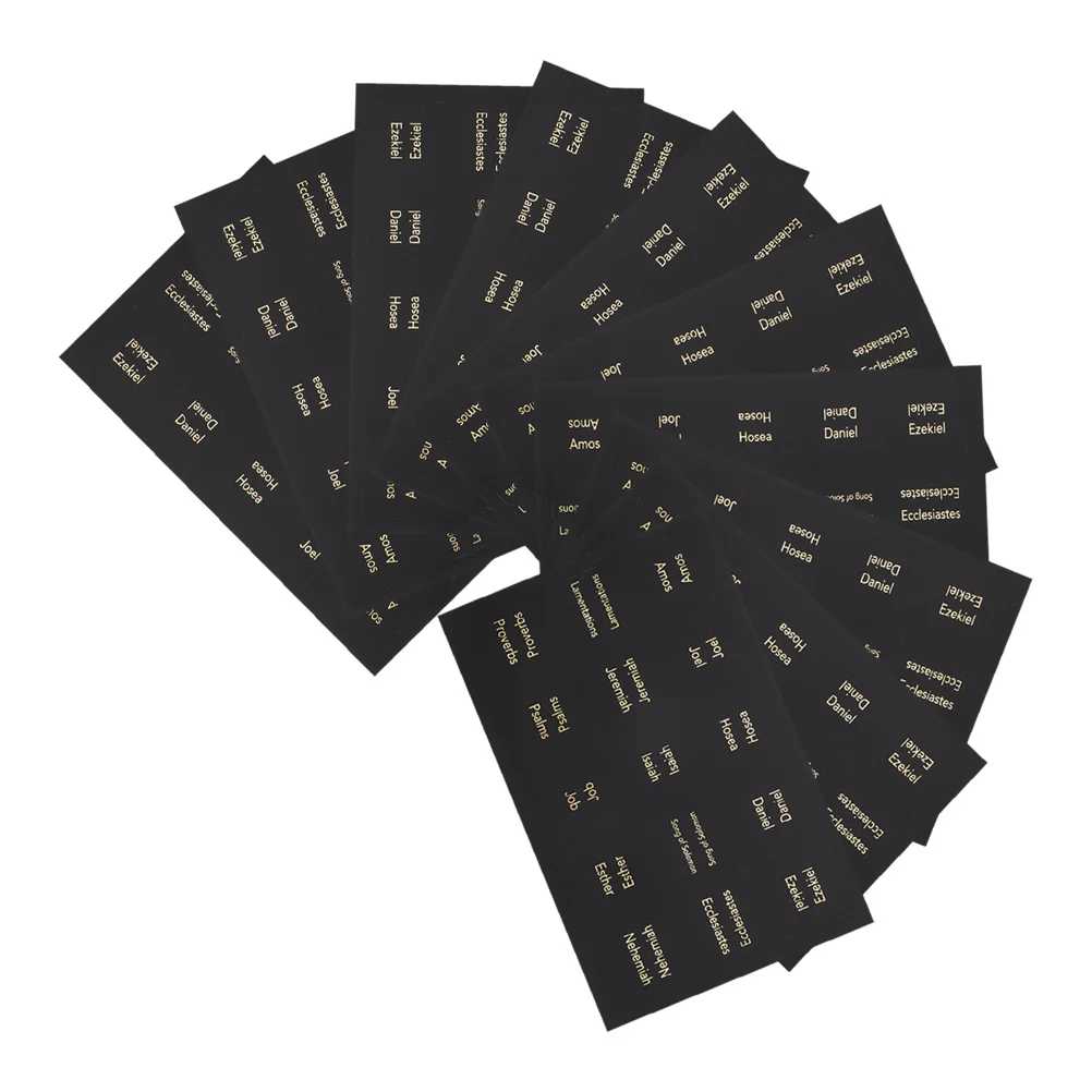 10Pcs Bible Index Tabs Gold Foil Peel-and-Stick Waterproof Writable Removable Bible Book Tabs Study Accessories
10Pcs Bible Index Tabs Gold Foil Peel-and-Stick Waterproof Writable Removable Bible Book Tabs Study Accessories