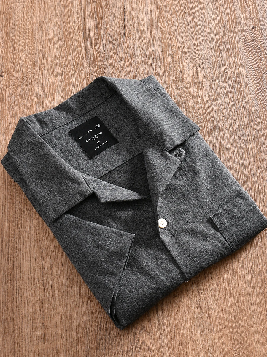Cuban Collar Design Men's Summer Fashion Casual Loose Short Sleeve Shirt Breathable Cotton Blend Fabric Standard Fit Youth
Cuban Collar Design Men's Summer Fashion Casual Loose Short Sleeve Shirt Breathable Cotton Blend Fabric Standard Fit Youth