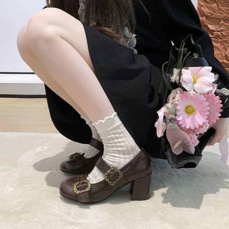 Vintage French Chunky Heel Single Strap Shoes Women Autumn 2026 Rhinestone Mary Jane Flats
Vintage French Chunky Heel Single Strap Shoes Women Autumn 2026 Rhinestone Mary Jane Flats