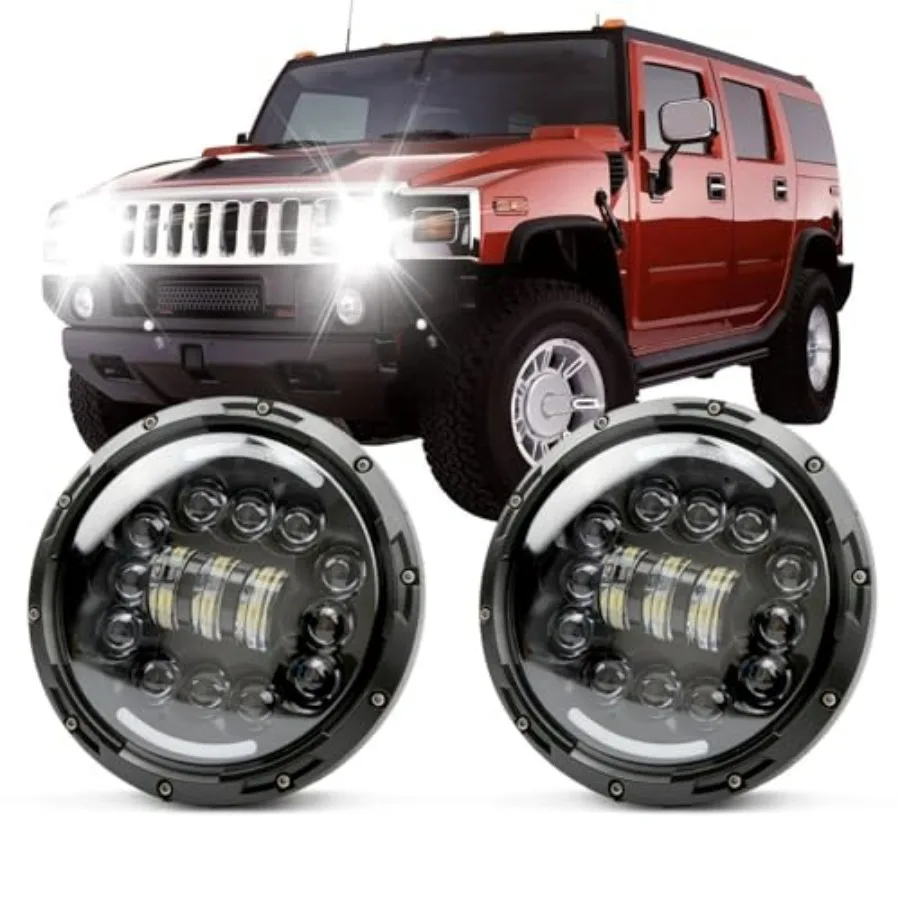 7-inch H6024 LED Headlights for Hummer H2 2003-2009 Truck High/Low Sealed Beam+Hi/Lo Beam 6500K White DRL Halo and Amber Turn S
7-inch H6024 LED Headlights for Hummer H2 2003-2009 Truck High/Low Sealed Beam+Hi/Lo Beam 6500K White DRL Halo and Amber Turn S