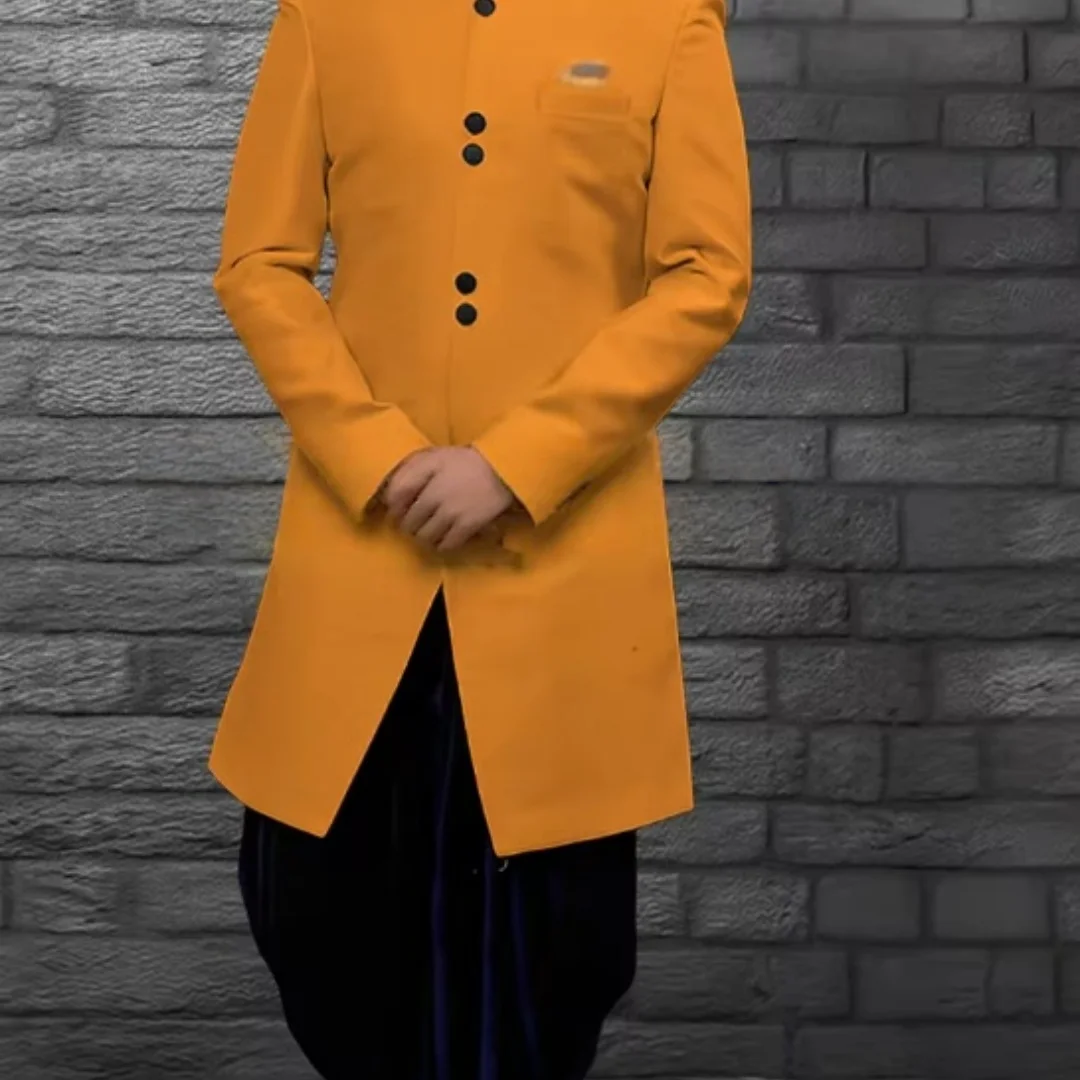 CustomizedTraditional Plain Mens Sherwani for Wedding Party Fashion Navy Blue Blazer with Silver Buttons Tailored Formal Suit fo
CustomizedTraditional Plain Mens Sherwani for Wedding Party Fashion Navy Blue Blazer with Silver Buttons Tailored Formal Suit fo