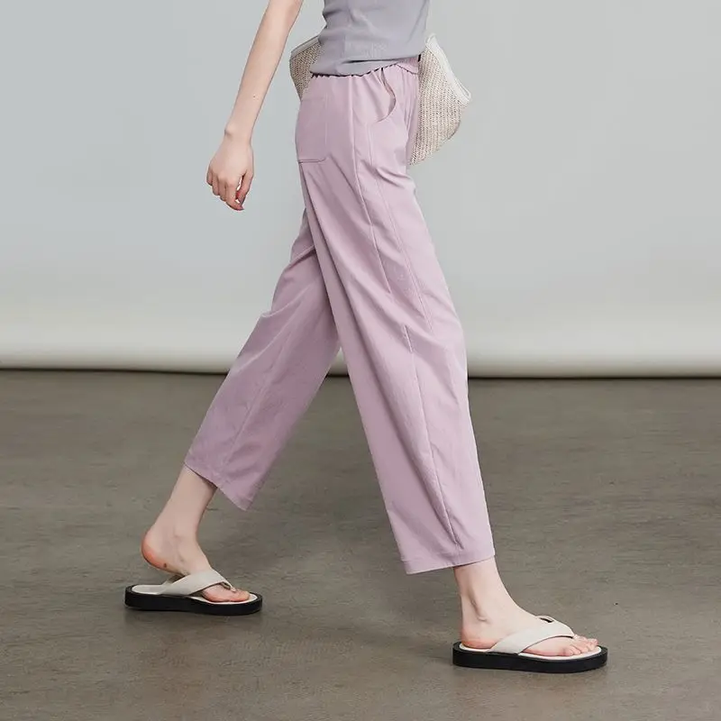 High Waist plus Size Pants Drapey Wide Leg Casual Pure Color Small Footed Trousers for plus Size Women Summer New Style
High Waist plus Size Pants Drapey Wide Leg Casual Pure Color Small Footed Trousers for plus Size Women Summer New Style