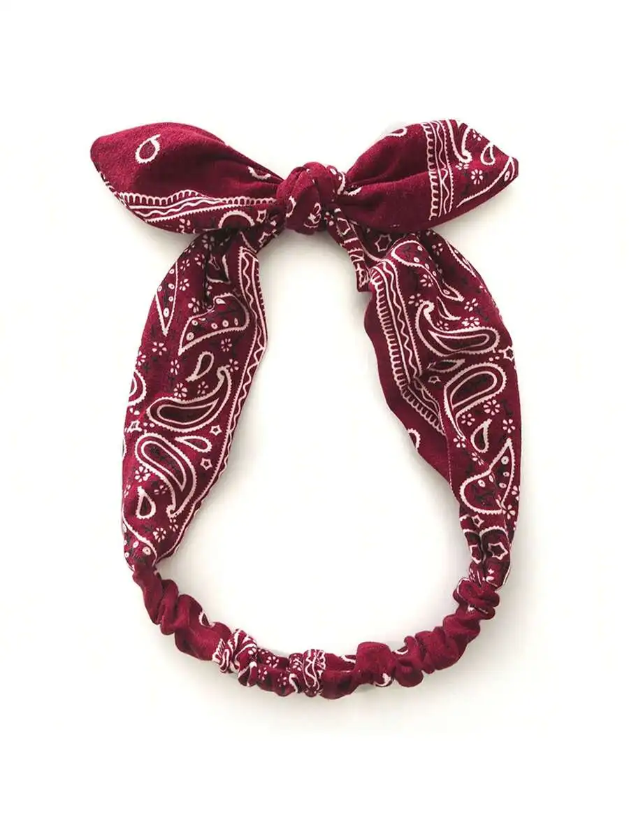 Paisley Print Bow Knot Elastic Headband For Women Vintage Hair Accessory
Paisley Print Bow Knot Elastic Headband For Women Vintage Hair Accessory