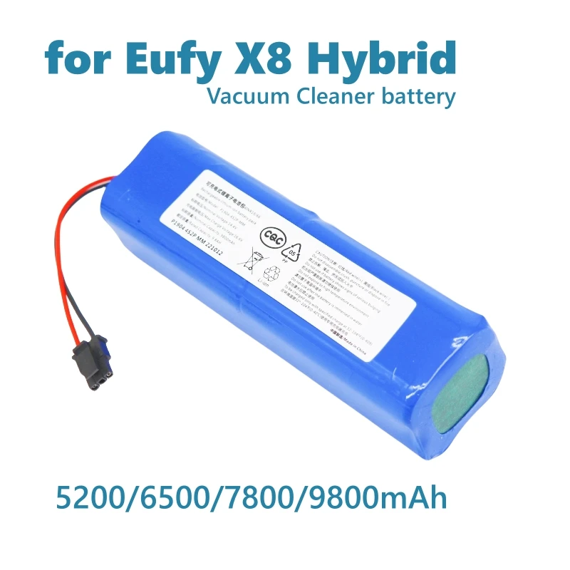 14,4 В, 9800 мАч, подходит для Eufy Robovac, Интеллектуальный робот-пылесос X8, гибридный пылесос, 18650 литиевые сменные батареи
14,4 В, 9800 мАч, подходит для Eufy Robovac, Интеллектуальный робот-пылесос X8, гибридный пылесос, 18650 литиевые сменные батареи
