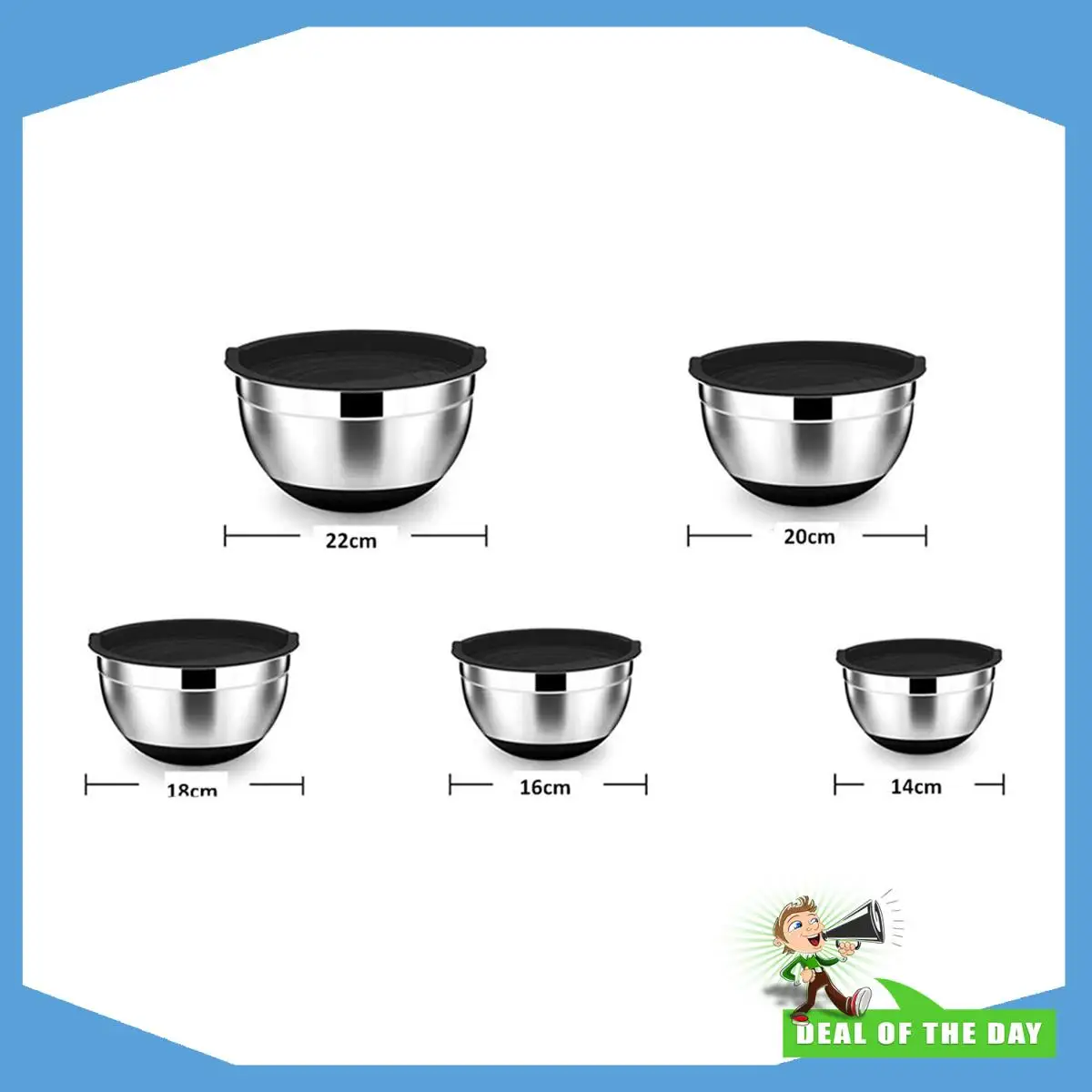 24-Hour Delivery 5 Pcs Mixing Bowl,Stainless Steel Salad Bowl With Airtight Lid&Non-Slip Base,Serving Bowl For Kitchen Cooking B
24-Hour Delivery 5 Pcs Mixing Bowl,Stainless Steel Salad Bowl With Airtight Lid&Non-Slip Base,Serving Bowl For Kitchen Cooking B