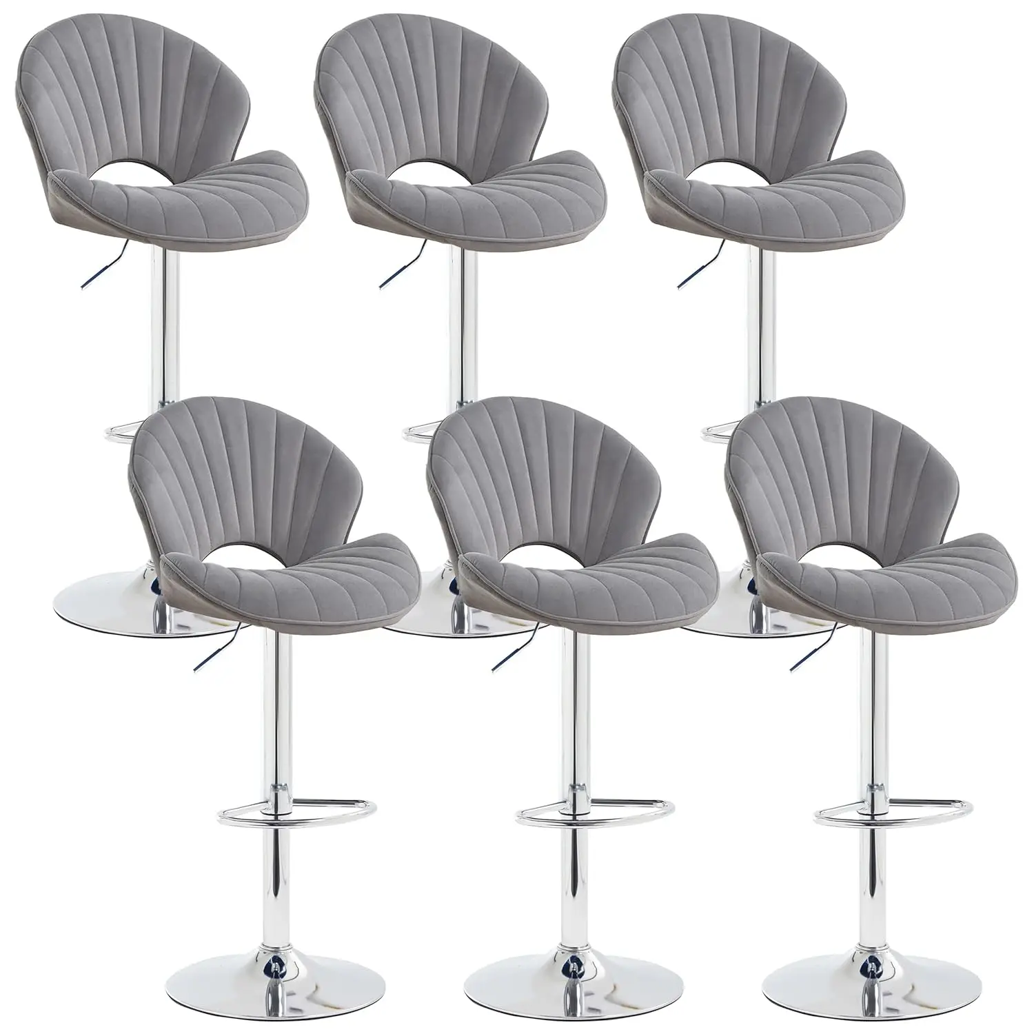 Набор из 6 регулируемых вращающихся барных стульев с подлокотниками и подставкой для ног, велюровые, для кухни, обеденной зоны, домашнего бара, серые, на заказ
Набор из 6 регулируемых вращающихся барных стульев с подлокотниками и подставкой для ног, велюровые, для кухни, обеденной зоны, домашнего бара, серые, на заказ