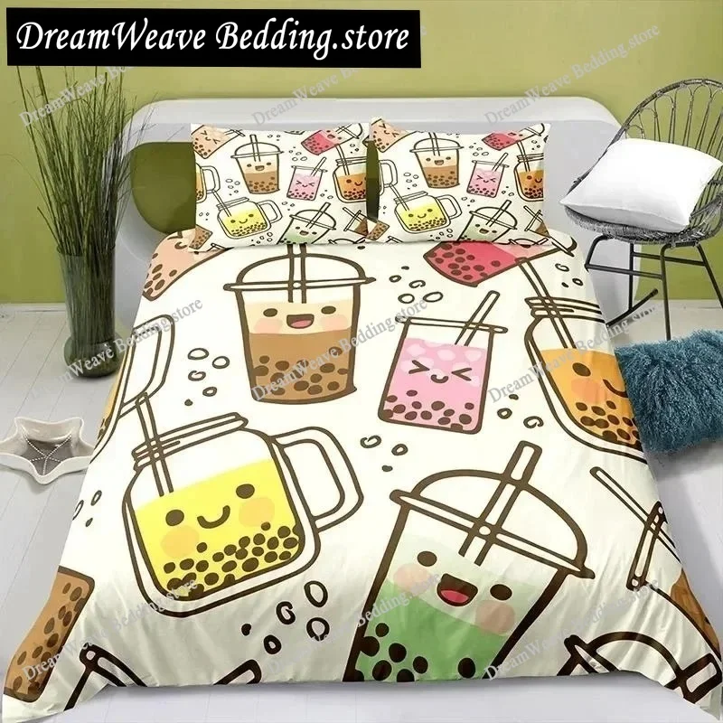 Lovely Cartoon Food King Queen Duvet Cover Pearl Milk Tea Bedding Set Kids Teens Adults Dessert Fries Cola Polyester Quilt Cover
Lovely Cartoon Food King Queen Duvet Cover Pearl Milk Tea Bedding Set Kids Teens Adults Dessert Fries Cola Polyester Quilt Cover