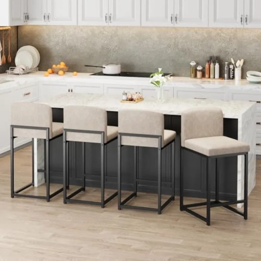 Modern Bar Stools Set of 4, PU Leather Counter Height Barstools with Back, Upholstered Bar Chairs for Kitchen Island and Home B
Modern Bar Stools Set of 4, PU Leather Counter Height Barstools with Back, Upholstered Bar Chairs for Kitchen Island and Home B