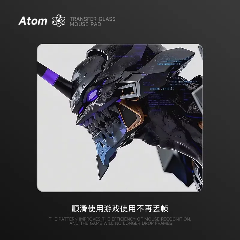 ATOM Tempered Glass Mouse Pads Customized Technology Desk Pad Upgrade Smooth FPS Gaming Mouse Office Pad Keyboard Accessories