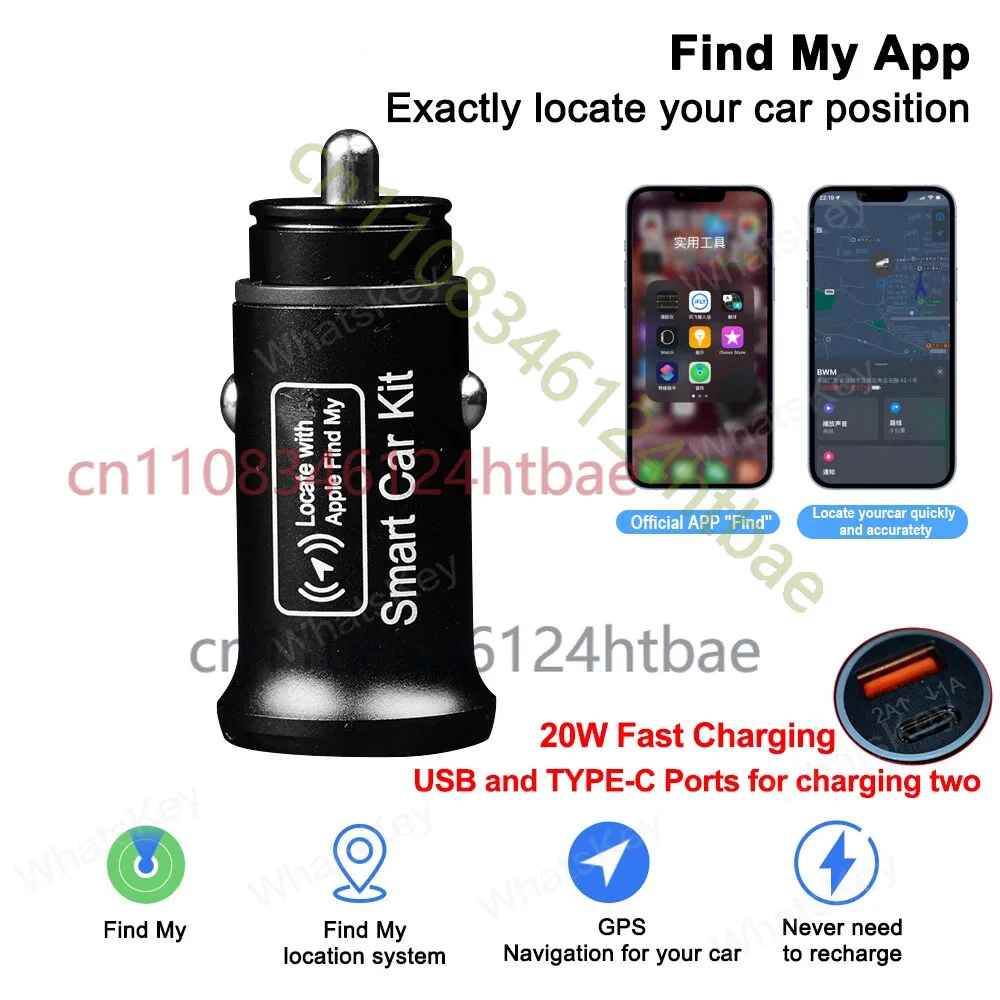 Dual Function Auto GPS Tracking Device with 20W USB Charging for Apple Find My System
Dual Function Auto GPS Tracking Device with 20W USB Charging for Apple Find My System