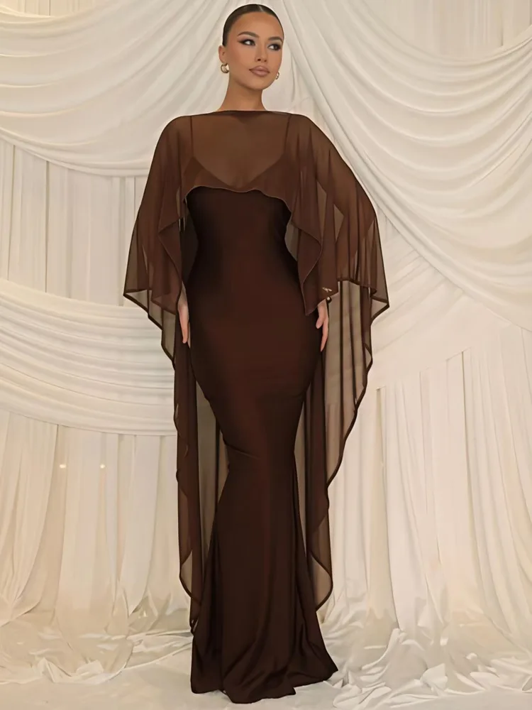 Mozision Cape Sleeves Sexy Maxi Dress Set Women Elegant Summer Loose Cape And Spaghetti Strap Dress Matching Party Dress Set
Mozision Cape Sleeves Sexy Maxi Dress Set Women Elegant Summer Loose Cape And Spaghetti Strap Dress Matching Party Dress Set