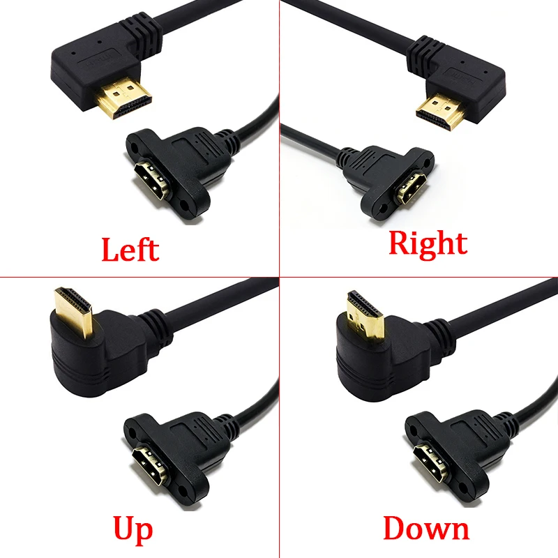 15CM 2.0 4K*2k Cable 60Hz HD-compatible Right Left Up Down angle male to female panel mount with screw hole
15CM 2.0 4K*2k Cable 60Hz HD-compatible Right Left Up Down angle male to female panel mount with screw hole