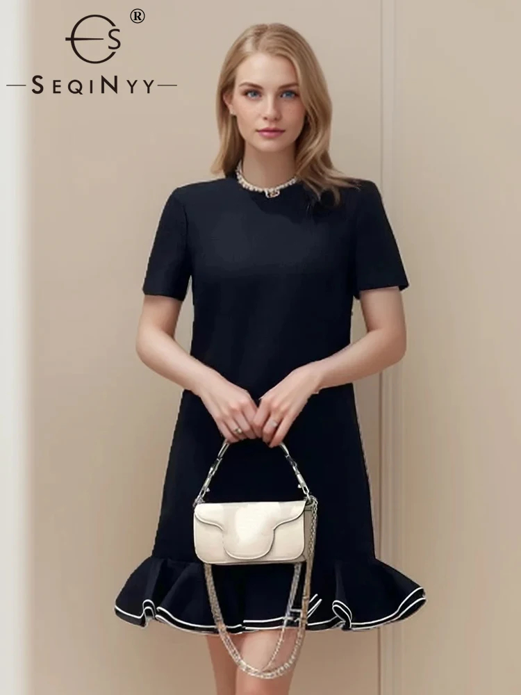 SEQINYY Elegant Mini Dress Summer Spring New Fashion Design Women Runway Short Sleeve A-Line Ruffles Office Lady High Street
SEQINYY Elegant Mini Dress Summer Spring New Fashion Design Women Runway Short Sleeve A-Line Ruffles Office Lady High Street