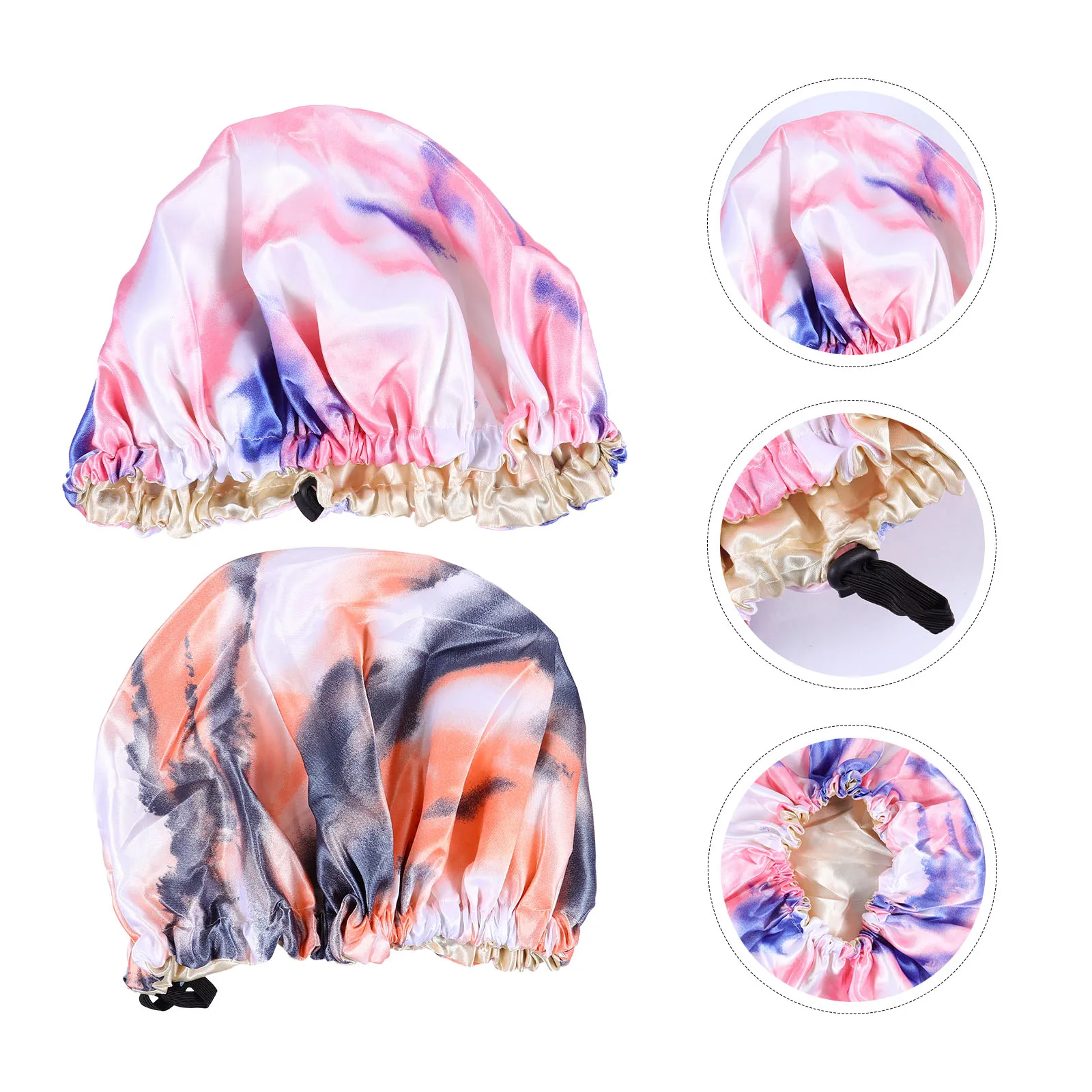 2Pcs Satin Cap Adjustable Elastic Bathing Accessories Women Spa Hair Protection Easy Elastic Cap to Carry Store
2Pcs Satin Cap Adjustable Elastic Bathing Accessories Women Spa Hair Protection Easy Elastic Cap to Carry Store