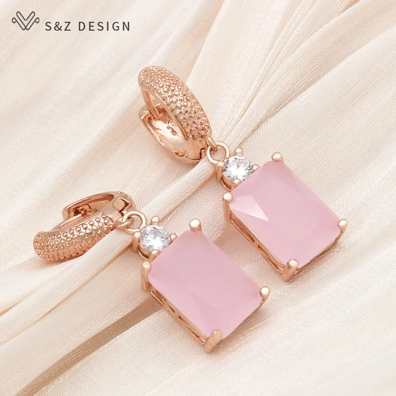 S&Z DESIGN New Fashion Pink Rectangle Crystal Dangle Earrings For Women Wedding Party Jewelry Classic Cubic Zirconia Eardrop
S&Z DESIGN New Fashion Pink Rectangle Crystal Dangle Earrings For Women Wedding Party Jewelry Classic Cubic Zirconia Eardrop