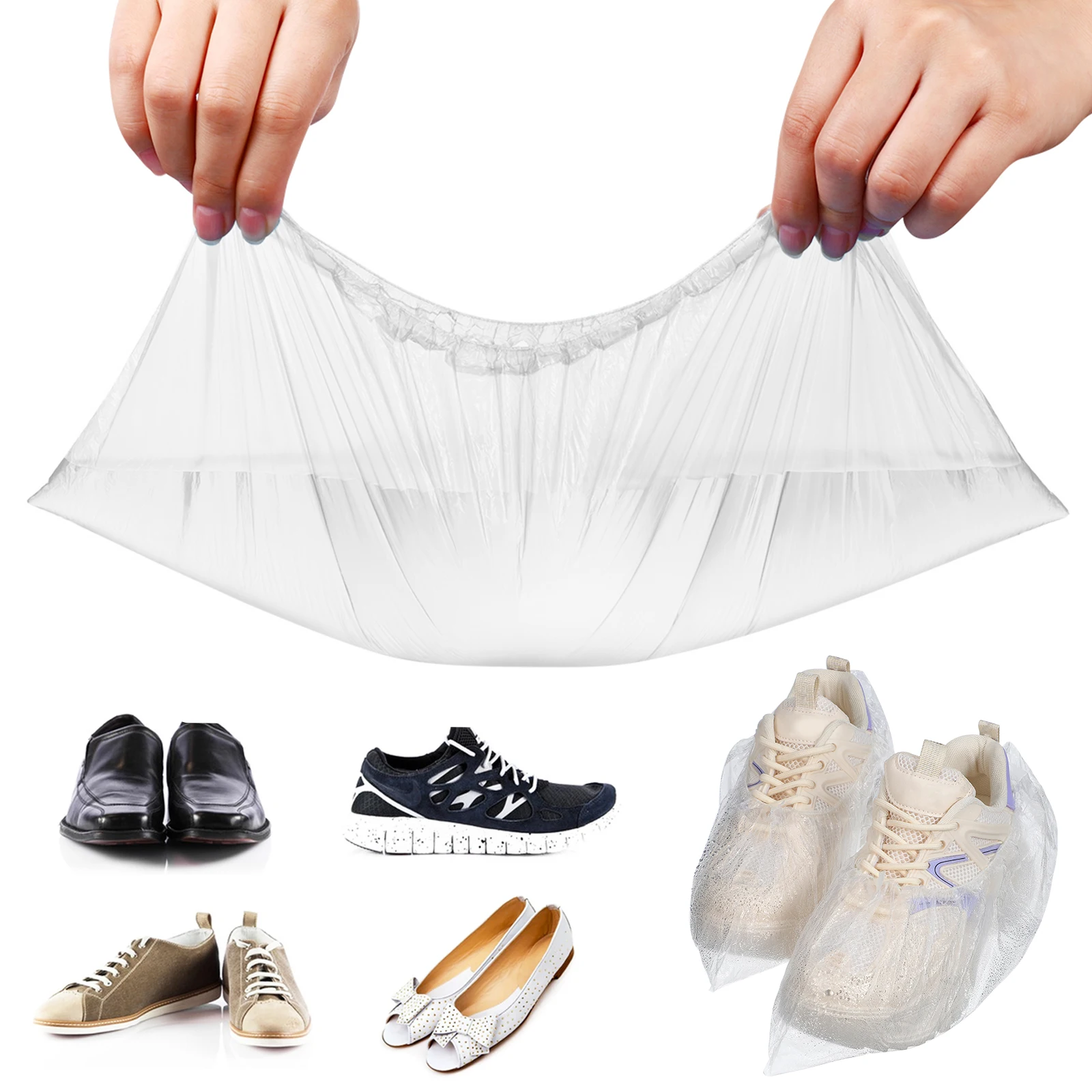 200 Pcs Transparent Plastic Shoe Covers Disposable PE Material For Home Rooms Waterproof Protector Shoes Booties
200 Pcs Transparent Plastic Shoe Covers Disposable PE Material For Home Rooms Waterproof Protector Shoes Booties