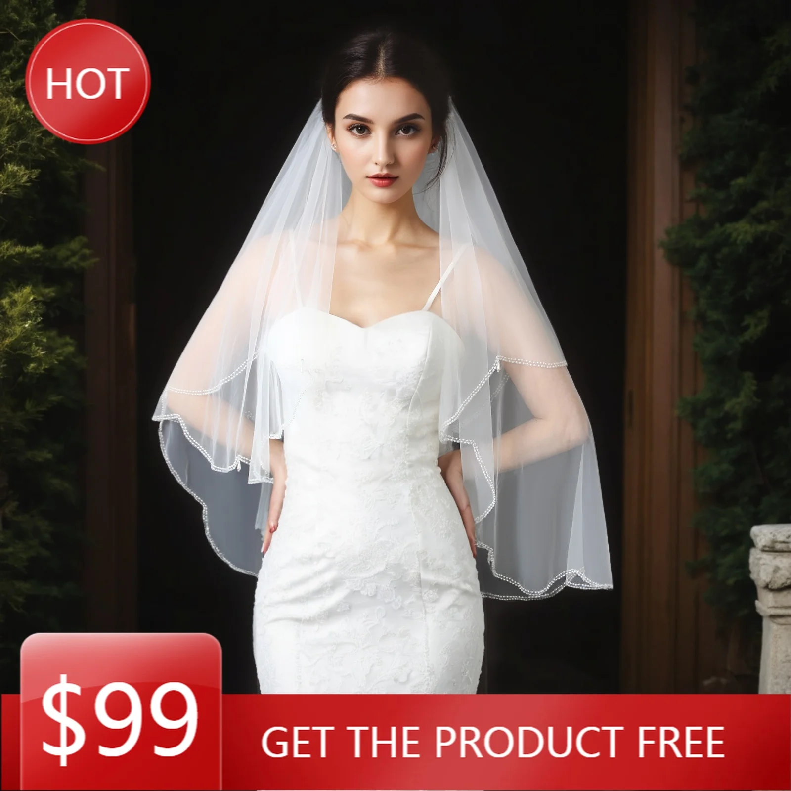 Double-Layer Bridal Veil with Pearl Beaded Scalloped Edge and Pearl Drops Elegant Romantic Wedding Veil G110
Double-Layer Bridal Veil with Pearl Beaded Scalloped Edge and Pearl Drops Elegant Romantic Wedding Veil G110
