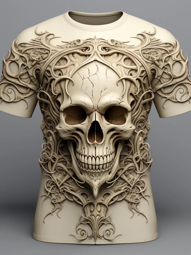 Gothic Style Men's T Shirts 3D Printing Skull Pattern Terror Short Sleeve Tees Retro Hip Hop Street Round Neck Clothing For Male
Gothic Style Men's T Shirts 3D Printing Skull Pattern Terror Short Sleeve Tees Retro Hip Hop Street Round Neck Clothing For Male