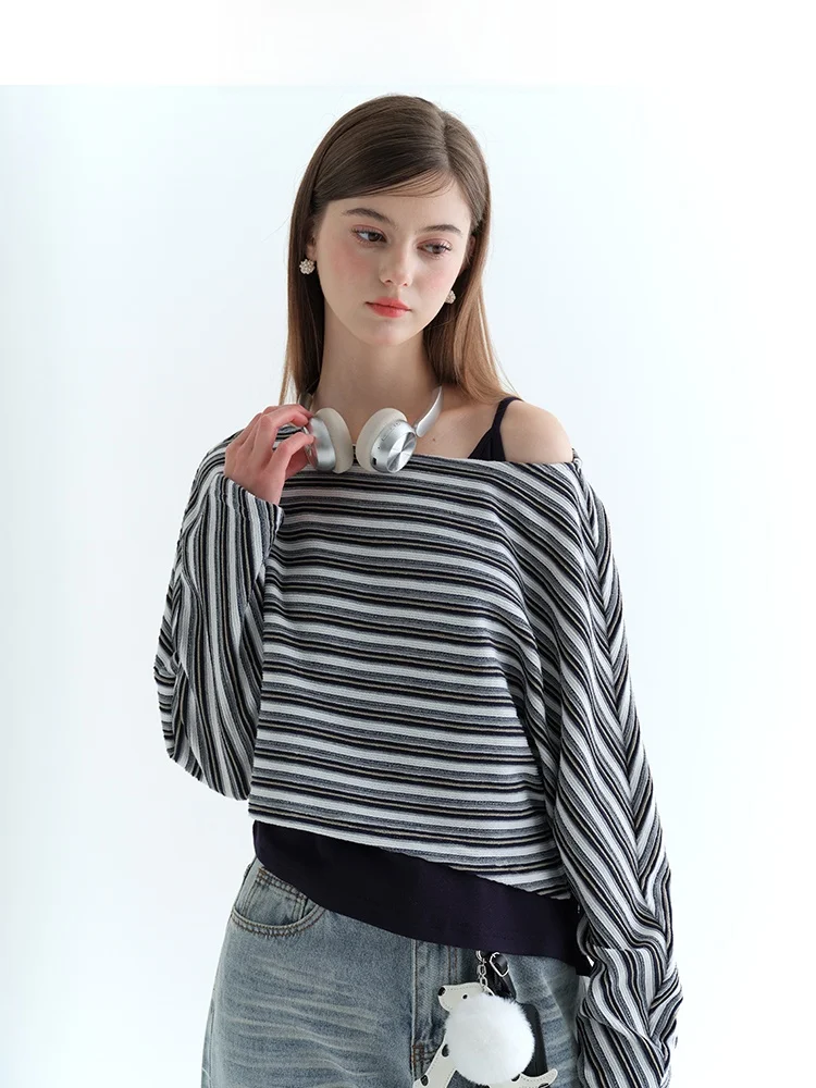 Casual Striped Knitted Top And Bottoms Two-Piece Set Women's Spring 2026 New Design Irregular Shoulder Bared Outfit
Casual Striped Knitted Top And Bottoms Two-Piece Set Women's Spring 2026 New Design Irregular Shoulder Bared Outfit