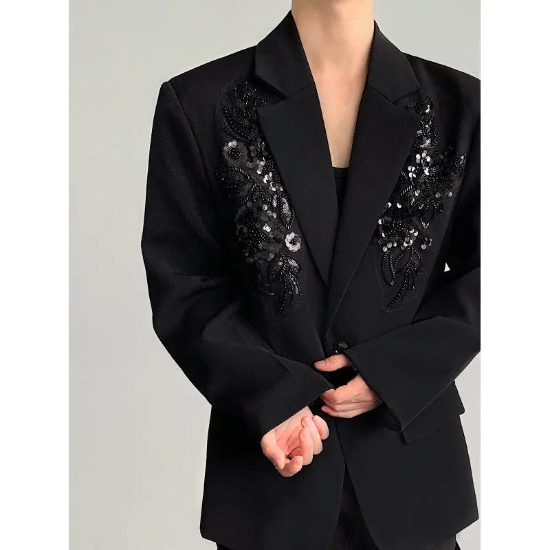 Ele Bla Men's Suit Jaet Embroidered Design oulder Pad Faionable Outerwear Casual Stand Fit Four Seasons
Ele Bla Men's Suit Jaet Embroidered Design oulder Pad Faionable Outerwear Casual Stand Fit Four Seasons