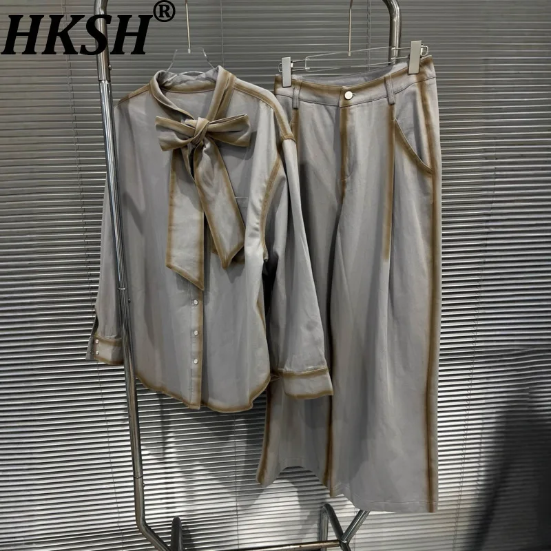 HKSH Ранняя осень Новая женская рубашка контрастного цвета, однобортные элегантные топы High Street Ins, повседневные широкие брюки HK10568
HKSH Ранняя осень Новая женская рубашка контрастного цвета, однобортные элегантные топы High Street Ins, повседневные широкие брюки HK10568