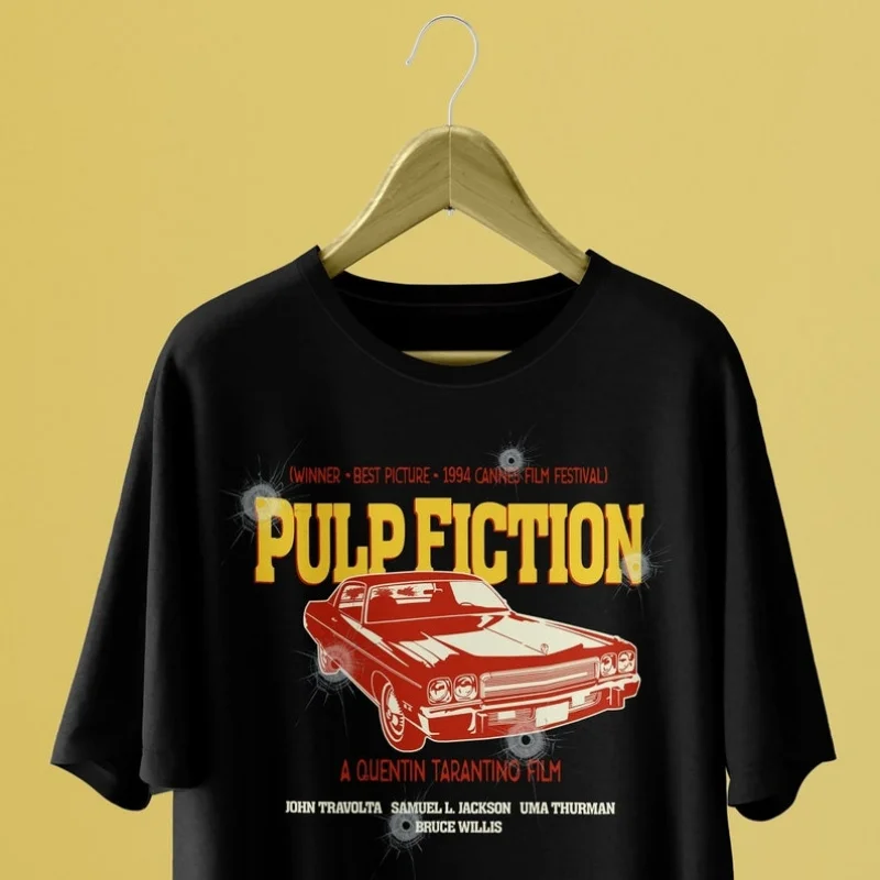 0422 Retro movie Pulp Fiction Vintage Gift t shirt 100% cotton printed tee Crew Neck Short Sleeve Graphic clothes All size tops
0422 Retro movie Pulp Fiction Vintage Gift t shirt 100% cotton printed tee Crew Neck Short Sleeve Graphic clothes All size tops